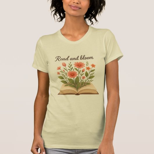 読と開花スリムフィットTシャツ Tシャツ (正面)