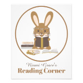 読のコーナー動物をテーマにしたブックノックポスター フォトプリント (正面)