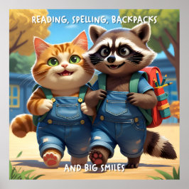 読のスペル、バックパックとスマイルV2+文字 ポスター