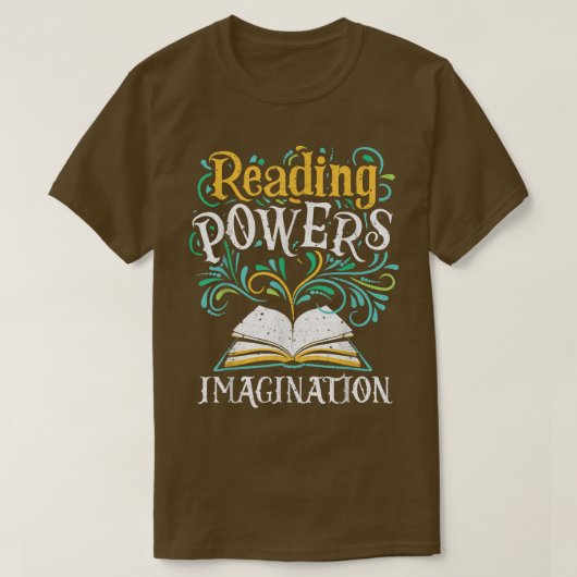 読のパワーイマジネーション読書愛好家 Tシャツ (デザイン正面)