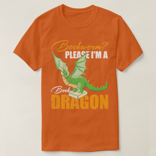 読のファンタジー獣おもしろい本ドラゴン Tシャツ (デザイン正面)