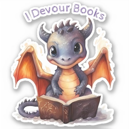 *~*読の可愛いベビードラゴンAP88 I DEVOUR Books シール (正面)