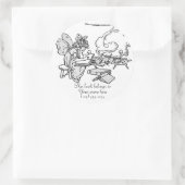 「読の妖精」蔵書票 ラウンドシール (バッグ)