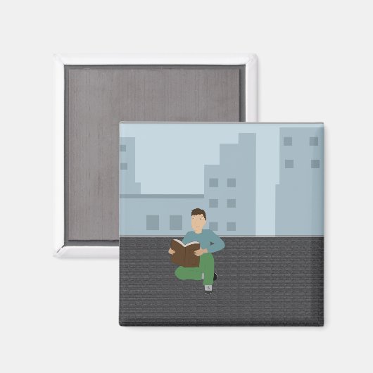 読の少年 – 磁石 (正面/裏面)