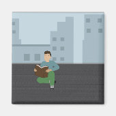 読の少年 – 磁石 (正面)