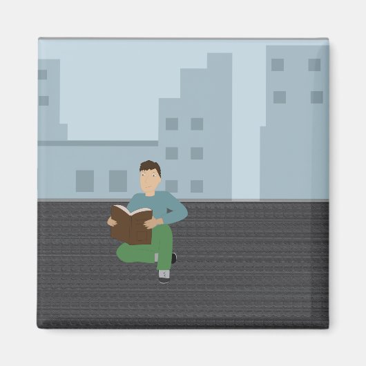 読の少年 – 磁石 (正面)