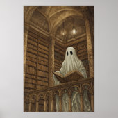 読の幽霊ヴィンテージアンティーク図書室美術 ポスター (正面)