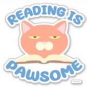 読の猫マンガおもしろいー・ブック シール (正面)