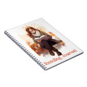 読の雑誌かわいい女の子の本と犬の秋 ノートブック (右側)