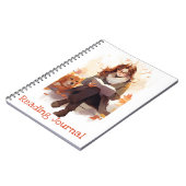 読の雑誌かわいい女の子の本と犬の秋 ノートブック (左側)