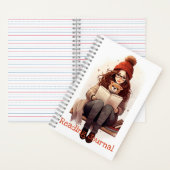 読の雑誌かわいい女の子の本と犬の秋 ノートブック (内側)