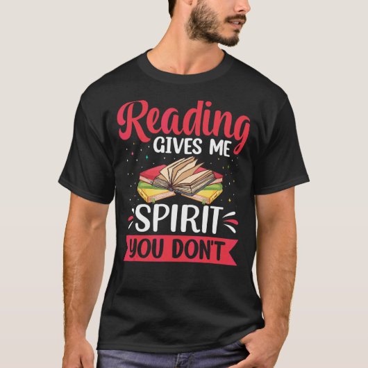 読の霊与えおもしろい読書本グラ Tシャツ (正面)