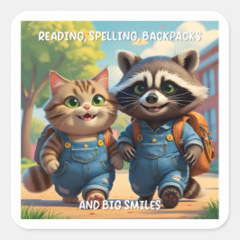 読の、スペル、バックパックとスマイル スクエアシール