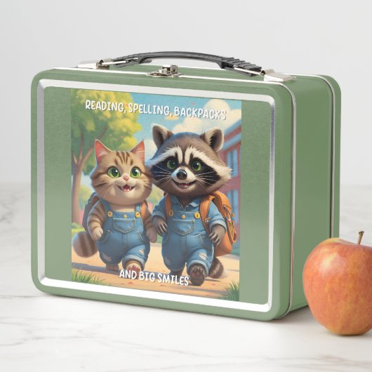 読の、スペル、バックパックとスマイル メタルランチボックス (インサイチュ)