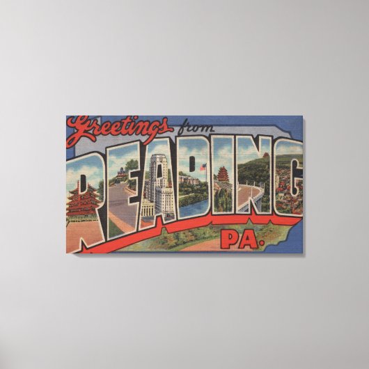 読の,ペンシルバニア州 – ラージレターシーン2 キャンバスプリント (正面)