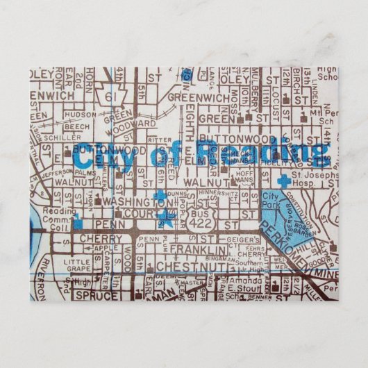 読の、PAヴィンテージマップ ポストカード (正面)