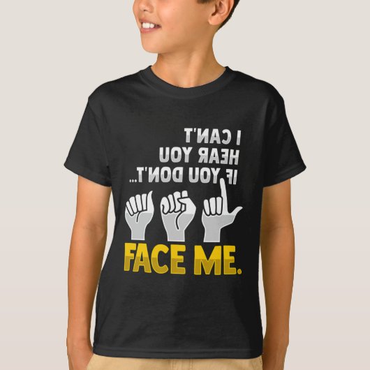 読のAslハンドジェスチャーろう難聴が待ち受けている Tシャツ (正面)