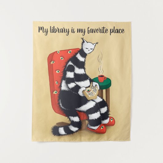 読のCatおもしろいライブラリ タペストリー (正面)