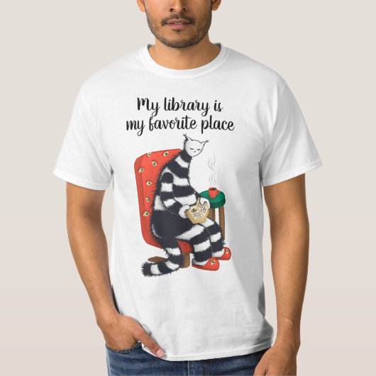 読のCatおもしろいライブラリ Tシャツ (正面)
