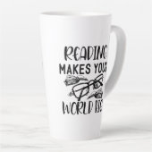 読は世界を大きく作るTシャツのツートーンCoff カフェラテマグ (右アングル)