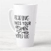 読は世界を大きく作るTシャツのツートーンCoff カフェラテマグ (左アングル)
