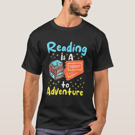 読は冒険司書のチケットだ Tシャツ (正面)