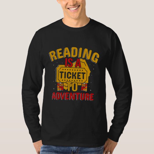 読は冒険本のチケットだ Tシャツ (正面)