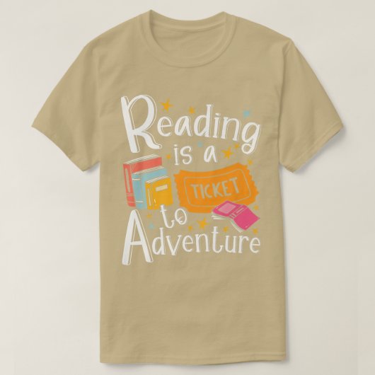 読は冒険本の恋人の贈り物のチケット Tシャツ (デザイン正面)