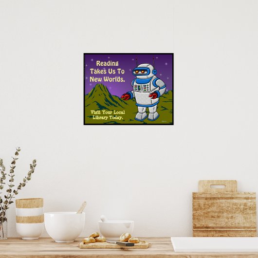 読は新しい世界に導く。 ポスター (キッチン)