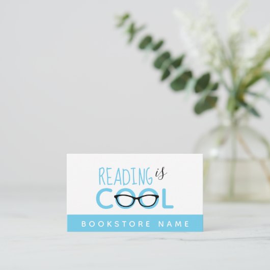 読は本屋カッコいい- Blue Business Card 名刺 (スタンド正面)