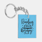 読は私のセラピー本好き キーホルダー (正面左)