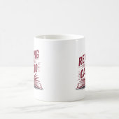読は私の心はっきりした赤い本 コーヒーマグカップ (中央)