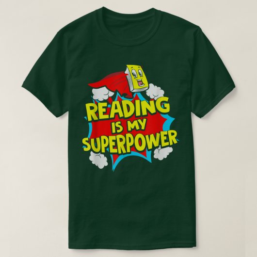 読は私の超大国ブックワームの本の恋人のリード Tシャツ (デザイン正面)