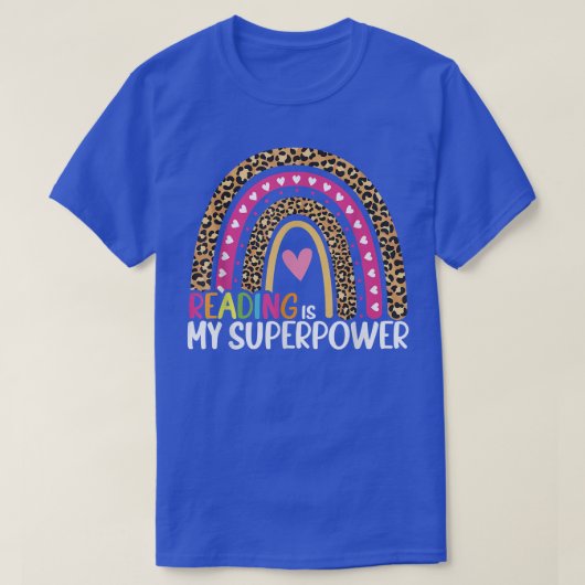 読は私の超大国レインボー図書館学生B Tシャツ (デザイン正面)