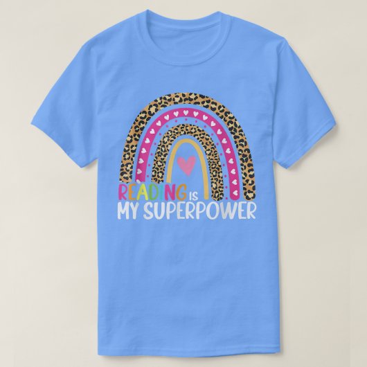 読は私の超大国レインボー図書館学生B Tシャツ (デザイン正面)