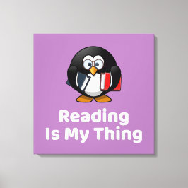 読は私のThing Penguinのおもしろい読もの キャンバスプリント