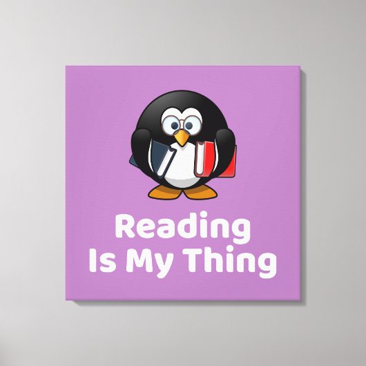 読は私のThing Penguinのおもしろい読もの キャンバスプリント (正面)