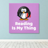 読は私のThing Penguinのおもしろい読もの キャンバスプリント (インサイチュ (ウッドフロア))
