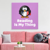 読は私のThing Penguinのおもしろい読もの キャンバスプリント (インサイチュ (リビング))