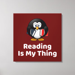 読は私のThing Penguinのおもしろい読もの キャンバスプリント