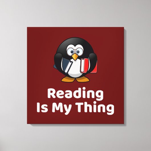 読は私のThing Penguinのおもしろい読もの キャンバスプリント (正面)