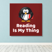 読は私のThing Penguinのおもしろい読もの キャンバスプリント (インサイチュ (ウッドフロア))
