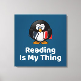 読は私のThing Penguinのおもしろい読もの キャンバスプリント