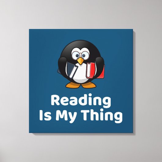 読は私のThing Penguinのおもしろい読もの キャンバスプリント (正面)