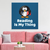 読は私のThing Penguinのおもしろい読もの キャンバスプリント (インサイチュ (リビング))
