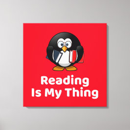 読は私のThing Penguinのおもしろい読もの キャンバスプリント