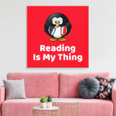 読は私のThing Penguinのおもしろい読もの キャンバスプリント (インサイチュ (リビング))