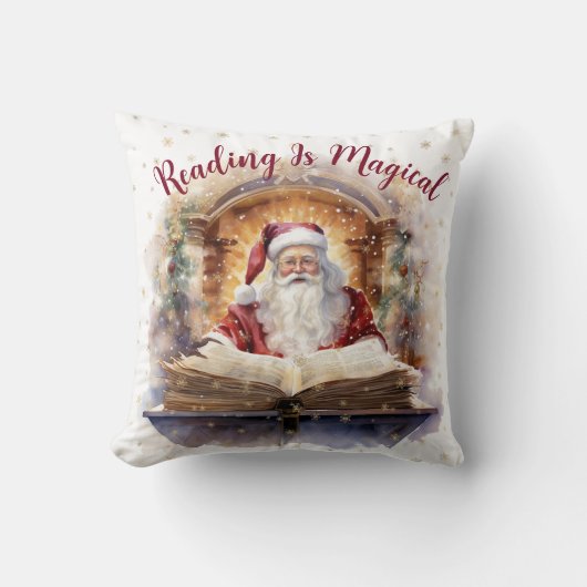 読は魔法のスノーフレークデザイン クッション (正面)