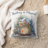 読は魔法のスノーフレークデザイン クッション (ブランケット)