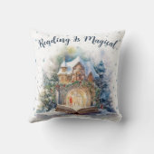 読は魔法のスノーフレークデザイン クッション (裏面)